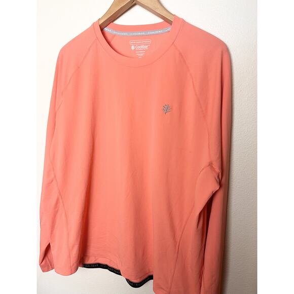 Coolibar Shirt Hightide Long Sleeve Swim Rash Guard UPF 50+ Men’s XXL Orange - Picture 3 of 8